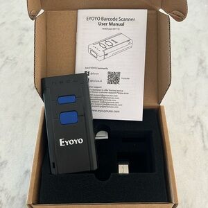 NEW Eyoyo 2877 1D Black Bluetooth Laser Barcode Scanner
